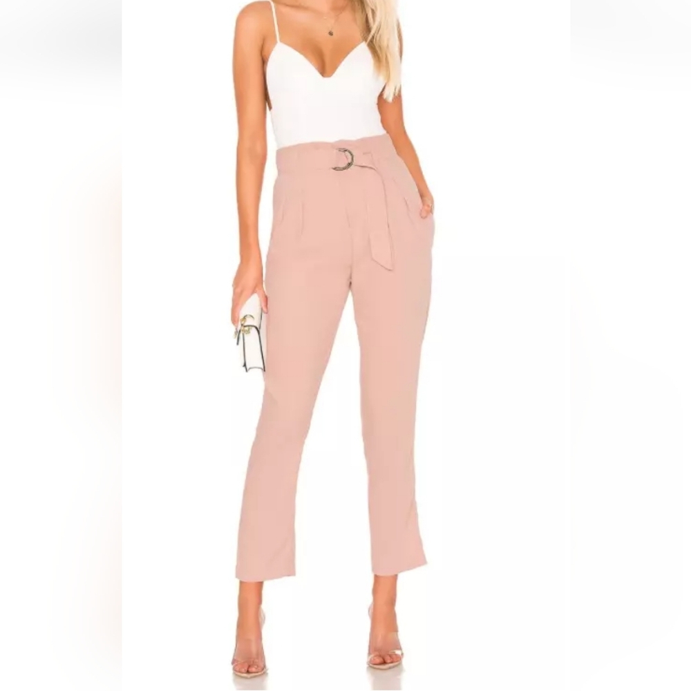 Joie High Waisted Ianna Belted Dress Pants Pink